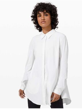lululemon athletica White Long-Sleeve Button-Down Top